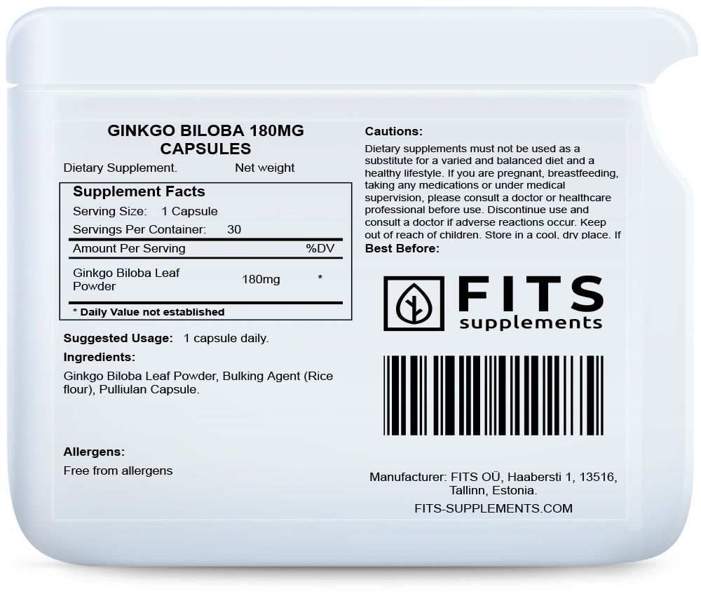 Ginkgo Biloba 180mg 30 kapslí