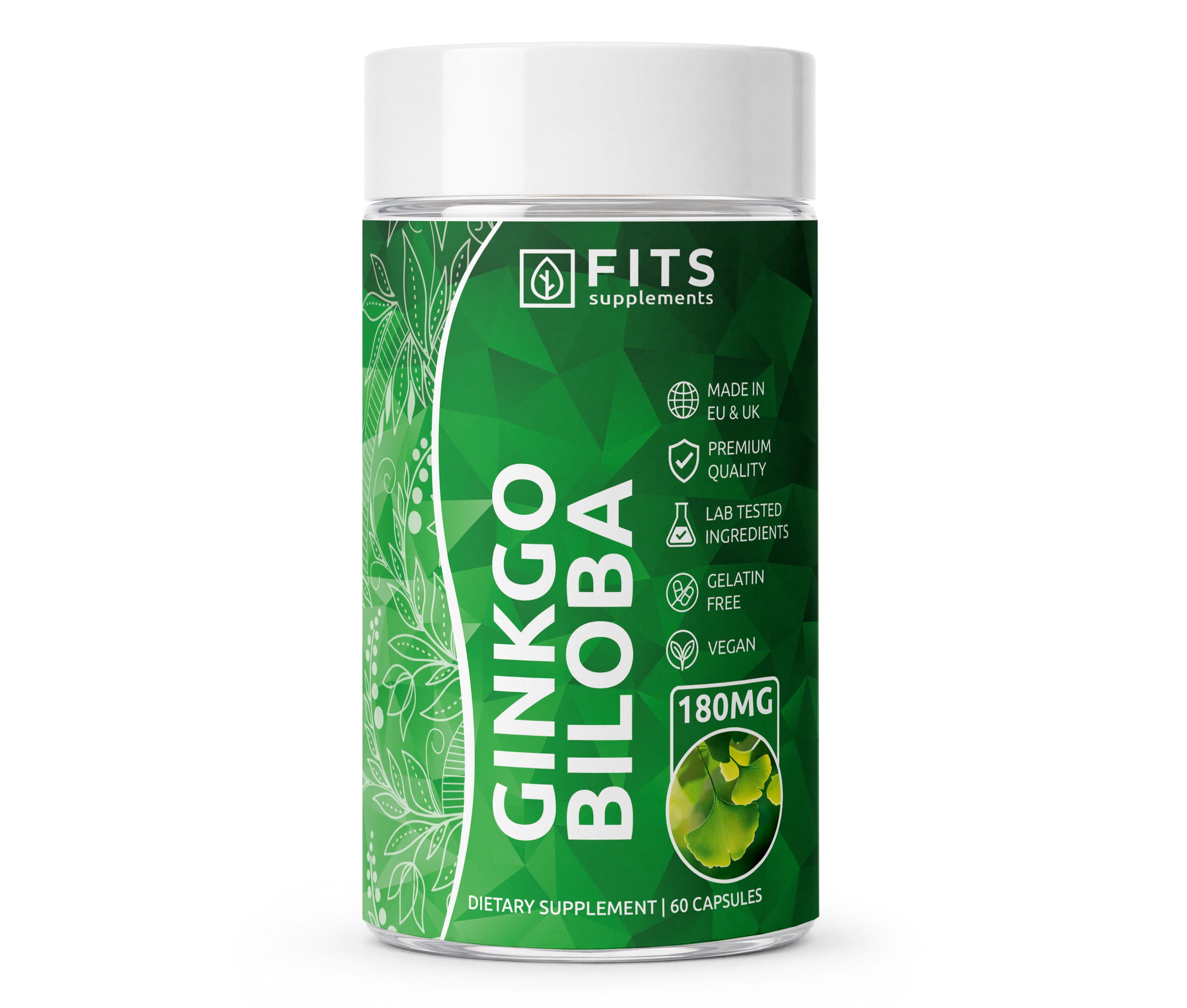 Ginkgo biloba 180 mg, 60 kapslí