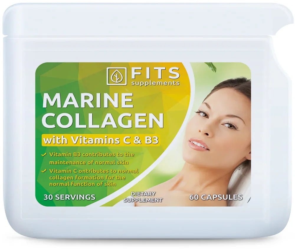 Marine Collagen, Vitamin C and Vitamin B3 60 capsules - FITS Dietary Supplements