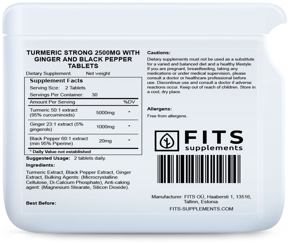 Kurkuma Strong 2500mg se zázvorem a černým pepřem 60 tablet