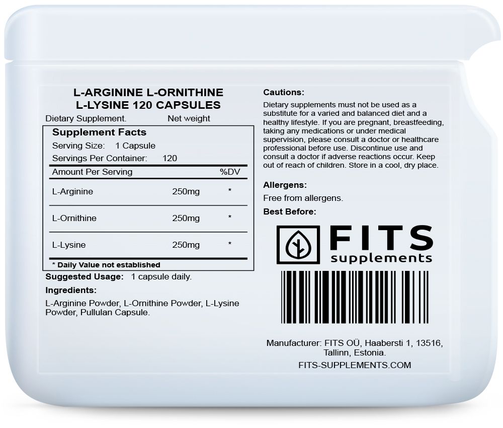 L-Arginin L-Ornitin L-Lysin 120 kapslí