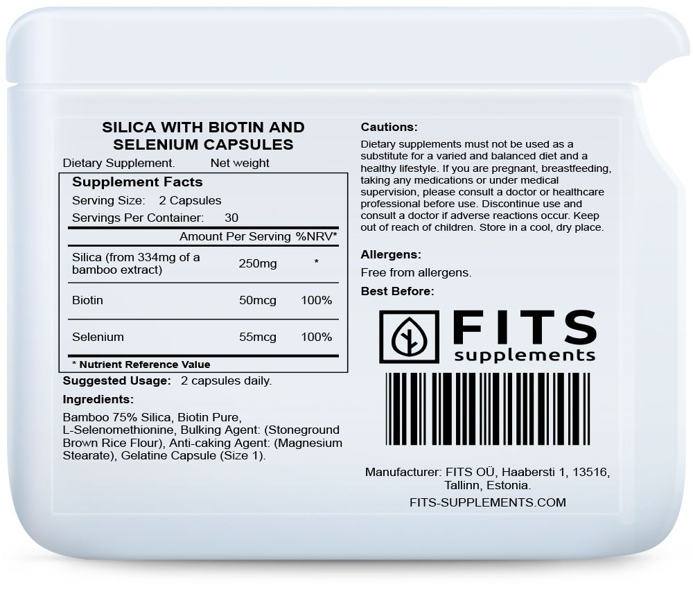 Křemík s biotinem a selenem 60 kapslí