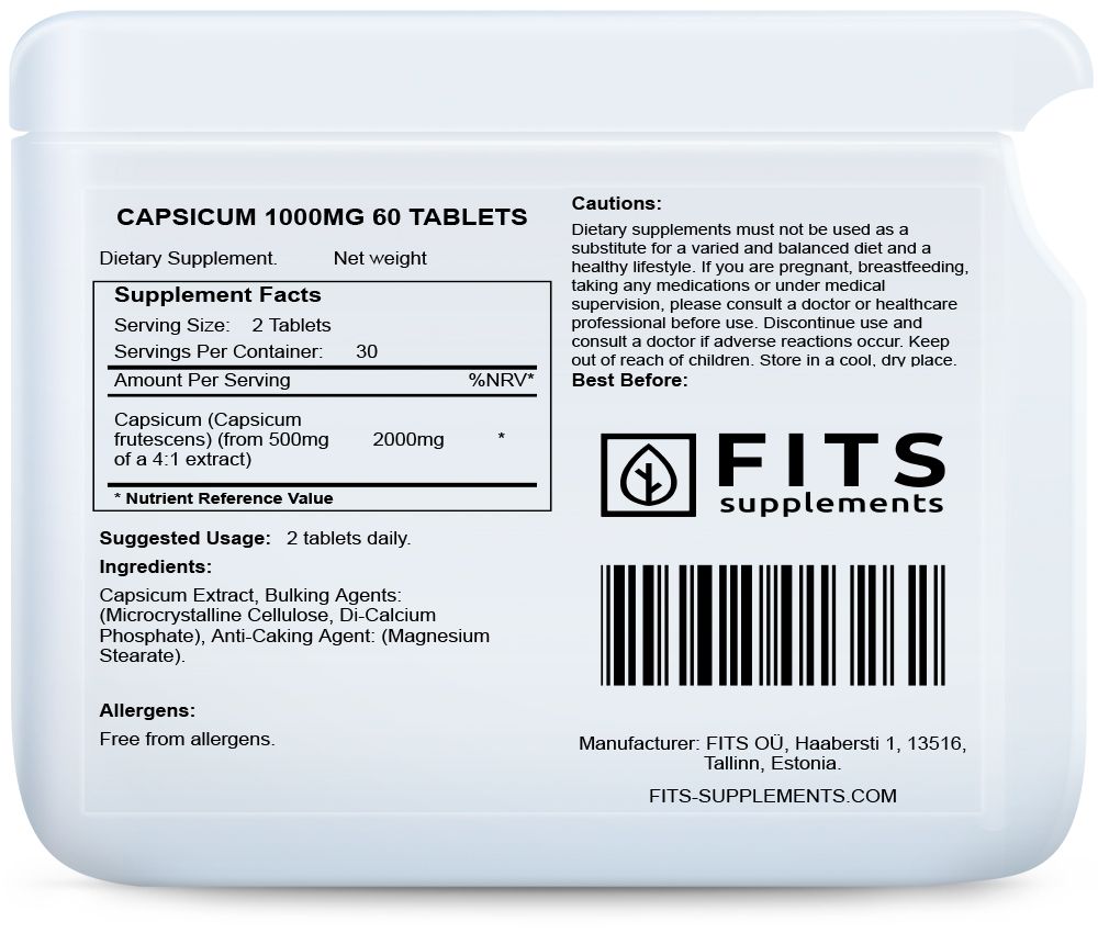 Capsicum 1000mg 60 tablet