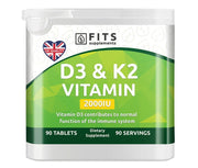 Vitamin D3 2000IU with Vitamin K2 90 tablets - FITS Dietary Supplements
