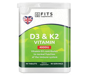 Vitamin D3 4000IU with Vitamin K2 90 tablets - FITS Dietary Supplements