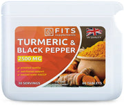 Turmeric 2500mg and Black Pepper 10mg 60 tablets - FITS Dietary Supplements