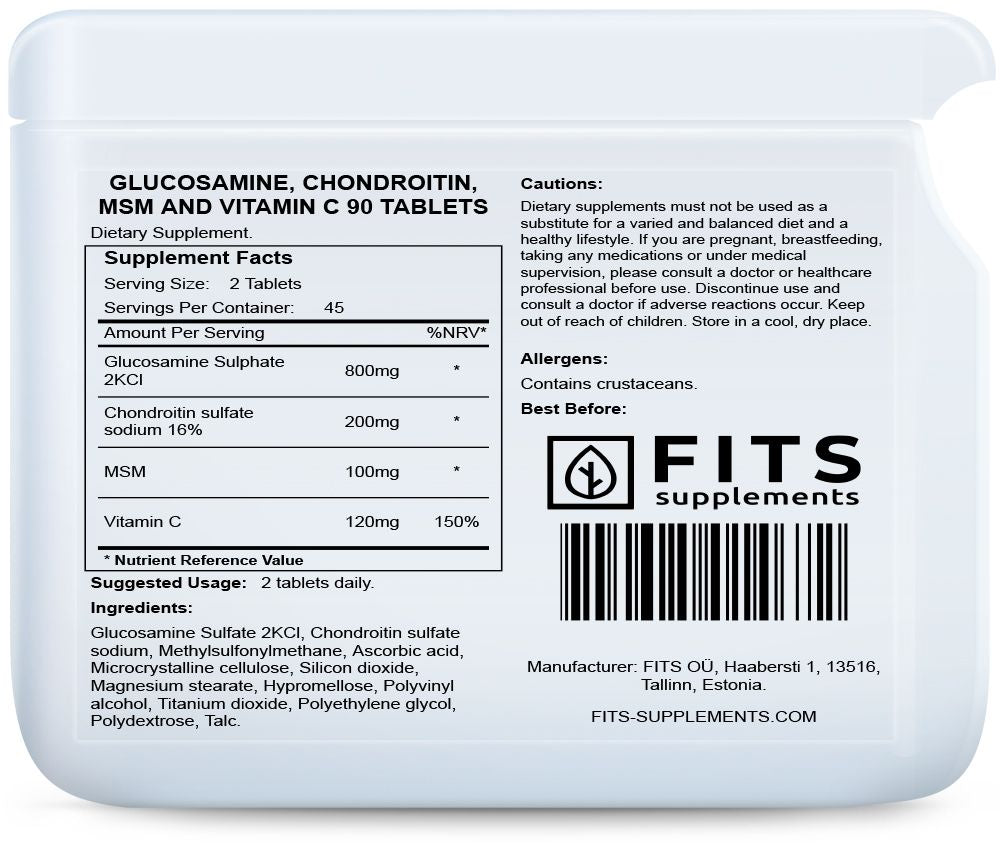 Glukosamin, chondroitin, MSM a vitamín C 90 tablet