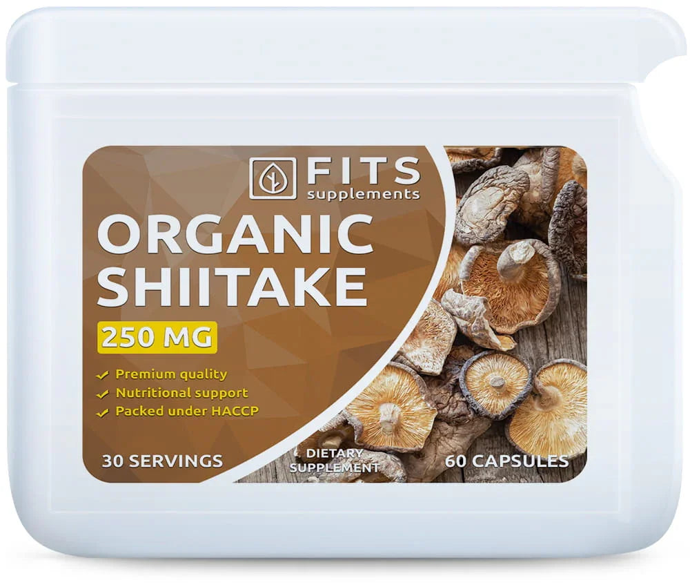 Organic Shiitake 250mg 60 capsules - FITS Dietary Supplements