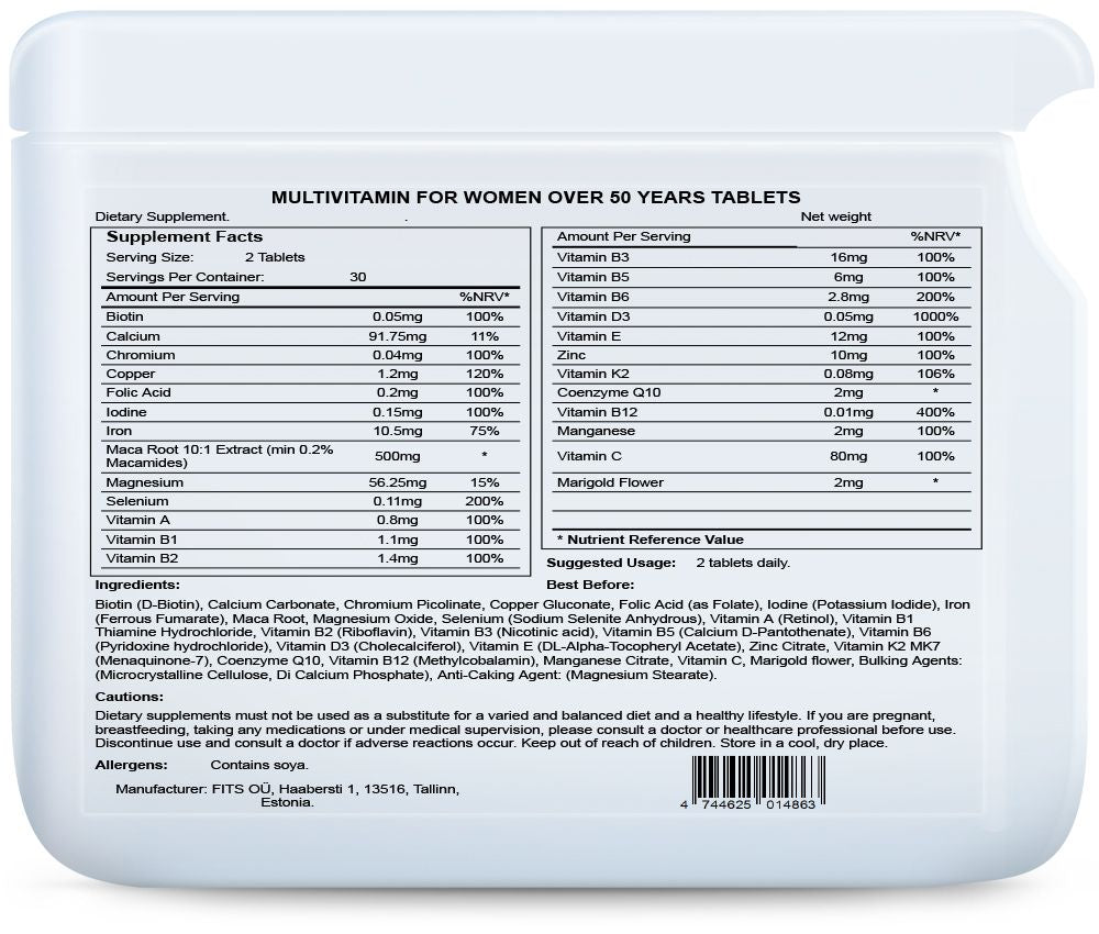 Multivitaminy pro ženy nad 50 let 60 tablet