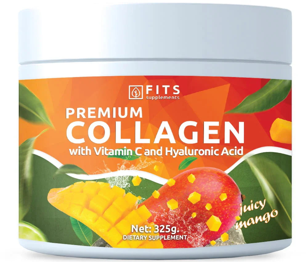 Premium Collagen Juicy Mango powder 325g - FITS Dietary Supplements