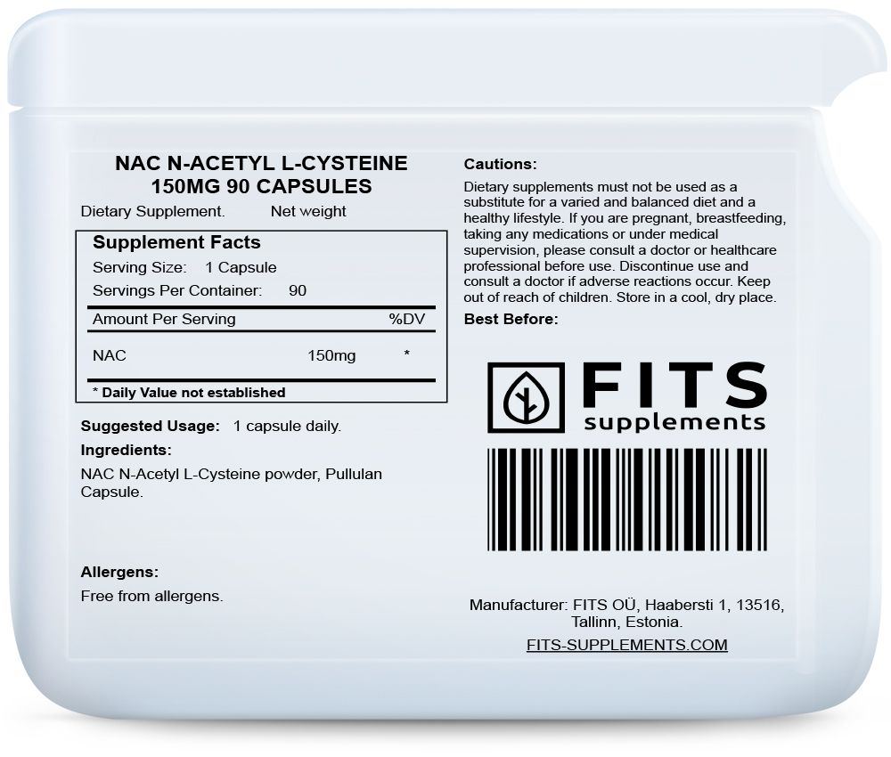 NAC N-Acetyl L-Cystein 150mg 90 kapslí
