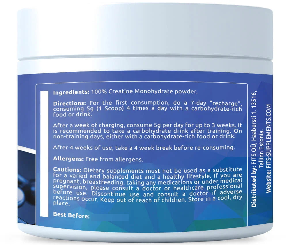 Creatine Monohydrate powder 300g - FITS Dietary Supplements