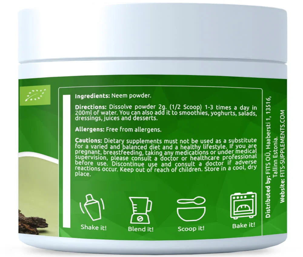 BIO Organic Neem powder 200g - FITS Dietary Supplements