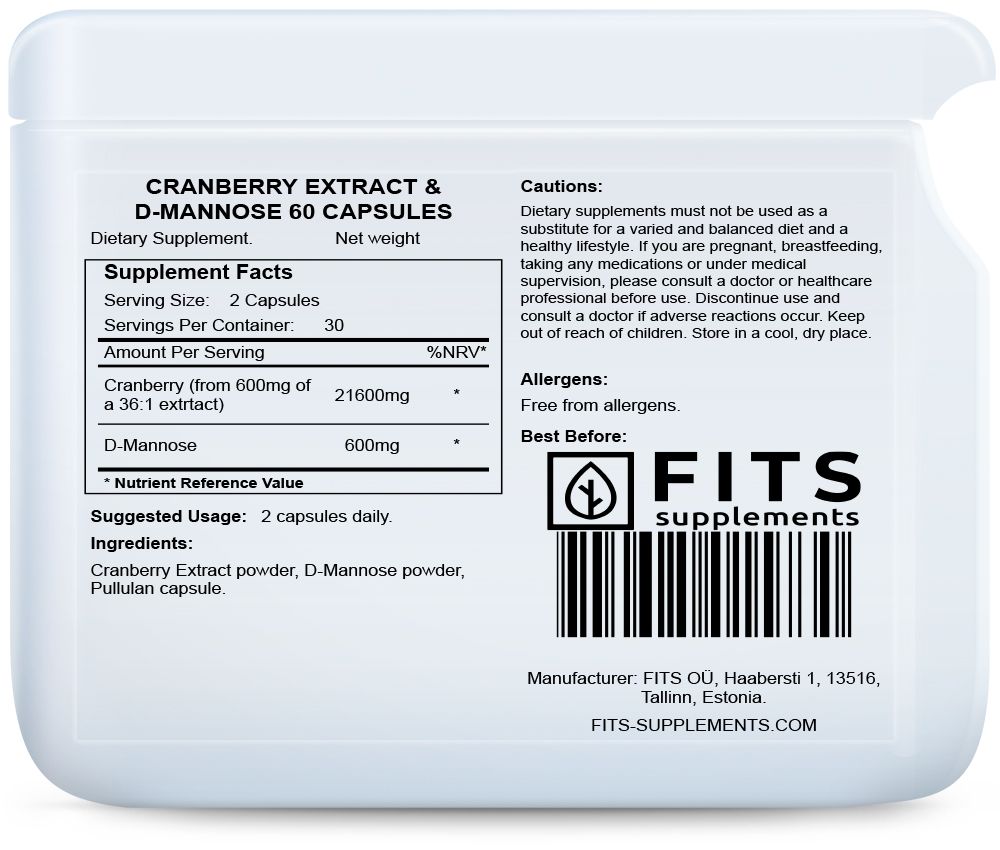 Extrakt z brusinek a D-mannóza 60 kapslí