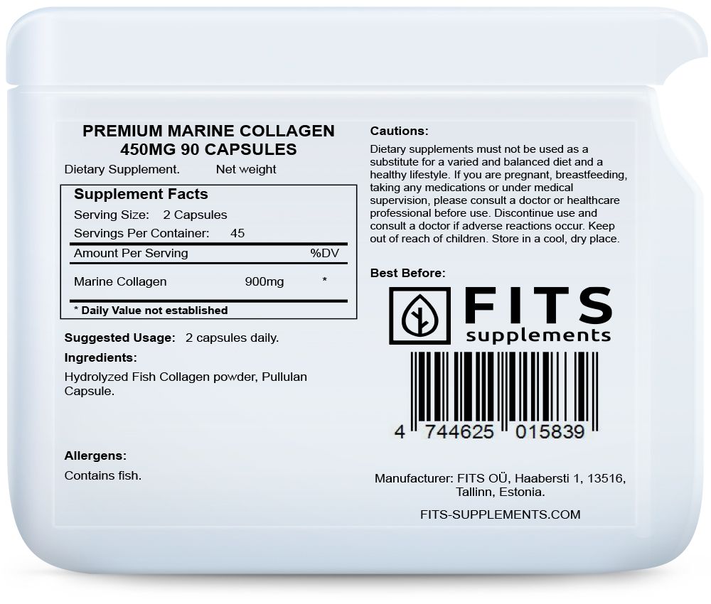 FITS Premium Marine Collagen 450mg 90 capsules