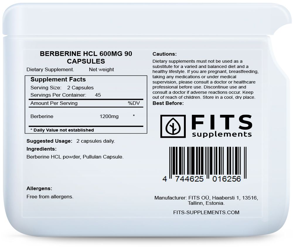 Berberin HCL Strong 600mg 90 kapslí