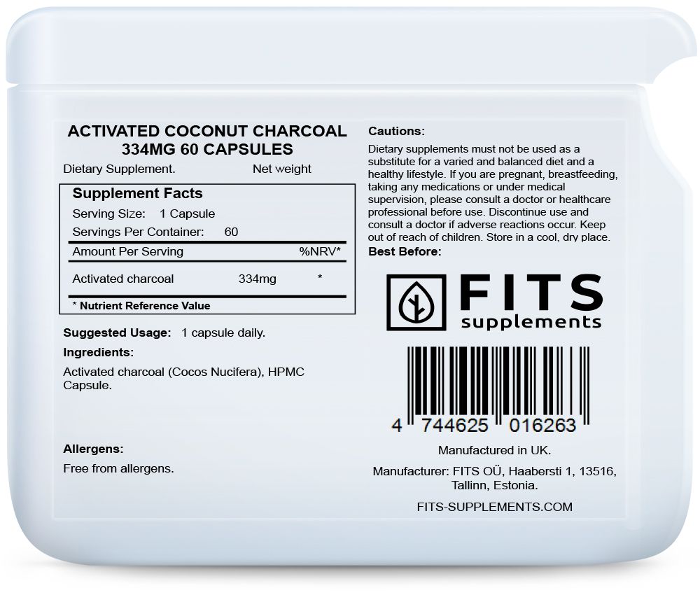 Aktivní kokosové uhlí 334mg 60 kapslí