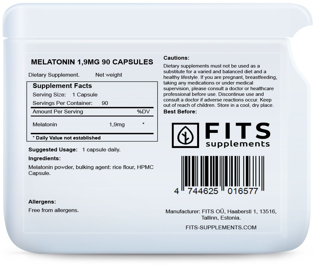 Melatonin 1,9mg 90 kapslí