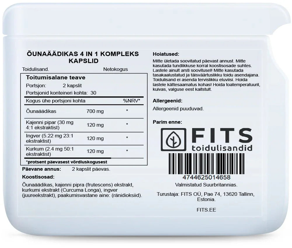 Apple Cider Vinegar Complex 4 in 1 60 capsules - FITS Dietary Supplements