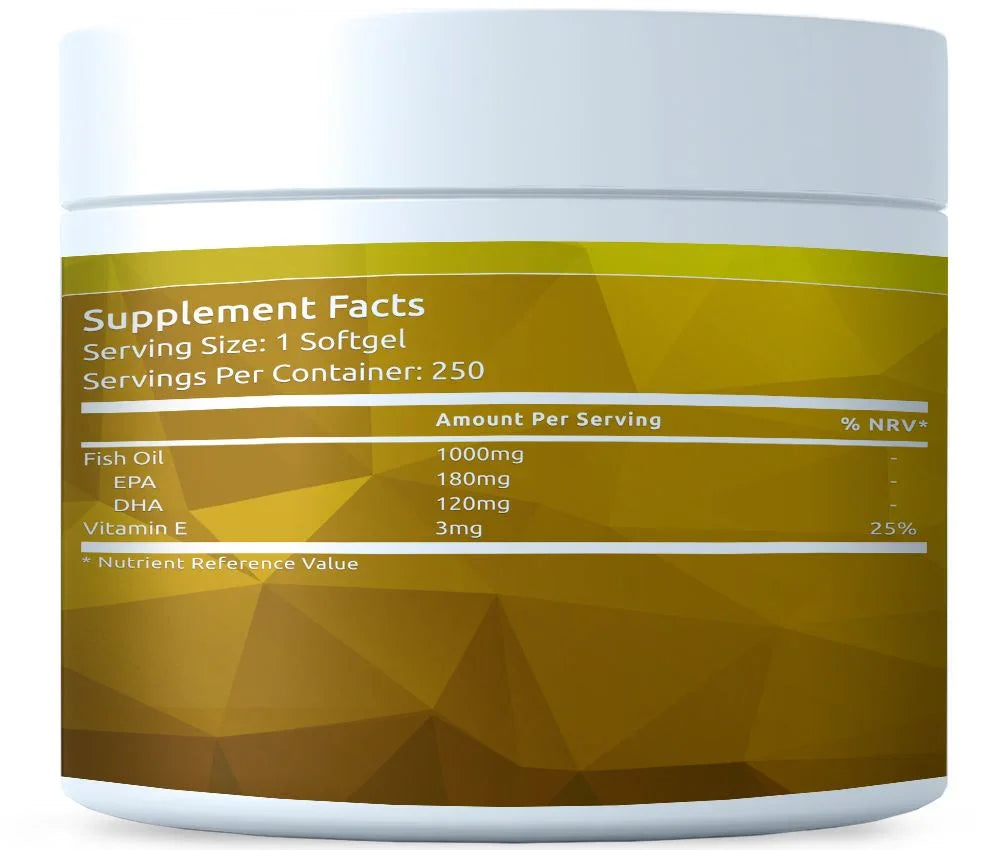 Omega-3 Fish Oil 1000mg 250 softgels - FITS Dietary Supplements