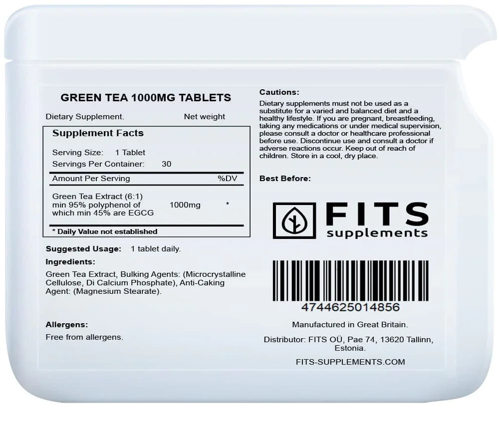 Green Tea 1000mg 30 tablets - FITS Dietary Supplements