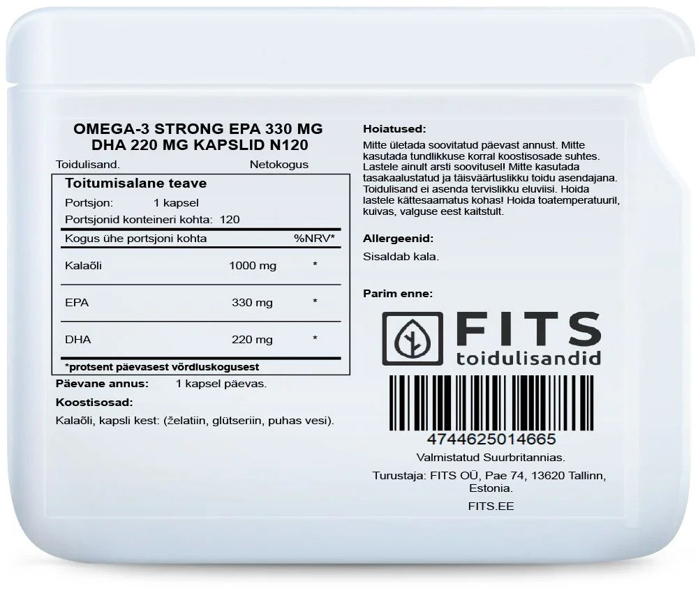 Omega-3 Strong 330 EPA and 220 DHA 120 softgels - FITS Dietary Supplements