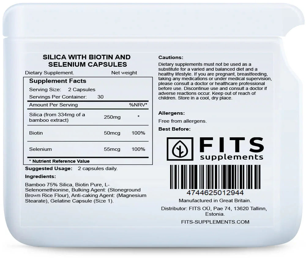Silica with Biotin and Selenium 60 capsules - FITS Dietary Supplements