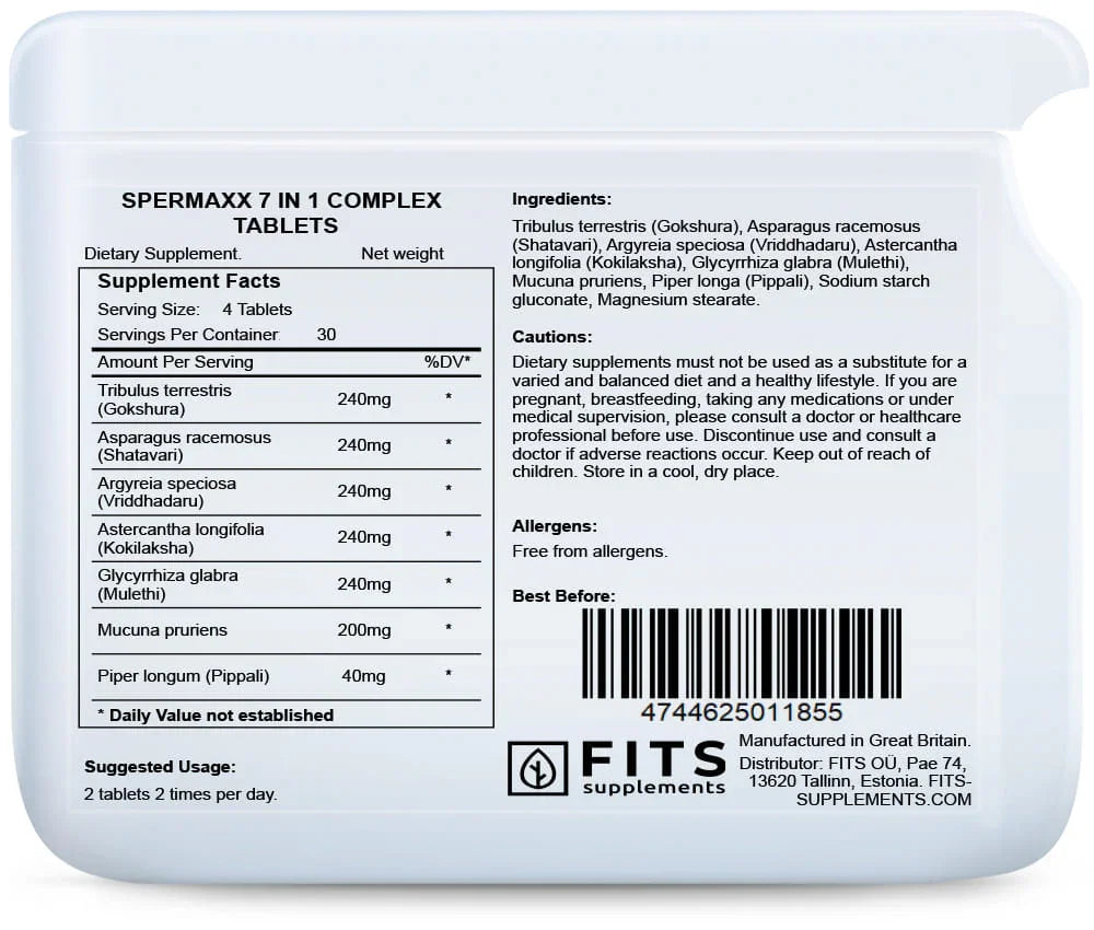 Sperm Boost 7 in 1 Complex 120 tablets - FITS Dietary Supplements